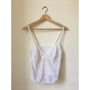 DKNY Sheer Lace Camisole Crop Top Mesh